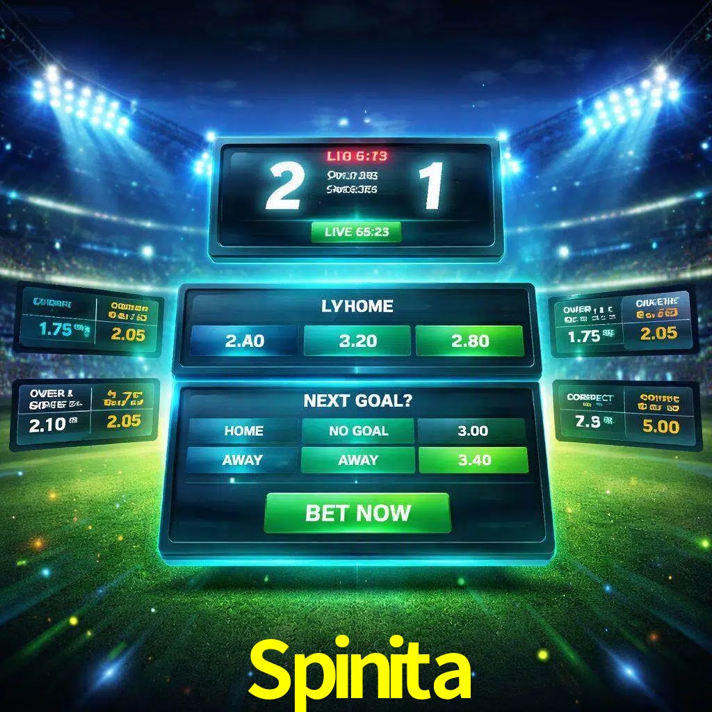 Vista de apuestas en vivo Spinita durante un partido en curso